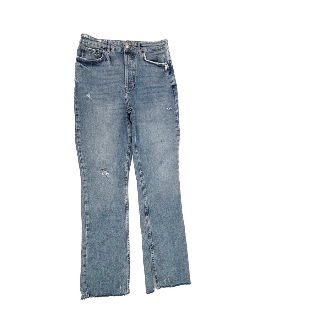 We The Free Button Fly Distressed Raw Hem Women's size 27 Light Blue Denim jeans